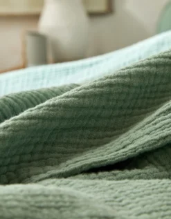 Linge De Lit Uni En Triple Gaze De Coton -Maison Textiles Magasin 101130 C04 zoomx vue3