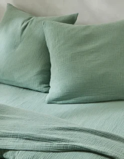 Linge De Lit Uni En Triple Gaze De Coton -Maison Textiles Magasin 101130 C04 zoomx vue5