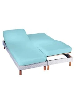 Drap-housse Uni Sommier Articulé Coton - Bonnets 26 Cm