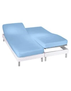 Drap-housse Uni Sommier Articulé Flanelle Bonnets 26 Cm