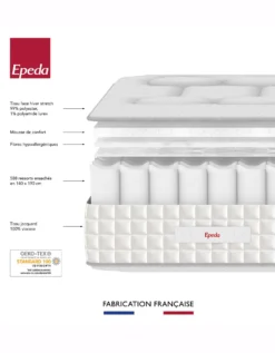 Matelas 588 Ressorts Ensachés Épéda 26 Cm Confort Ferme -Maison Textiles Magasin 114382 C01 zoomx vue5