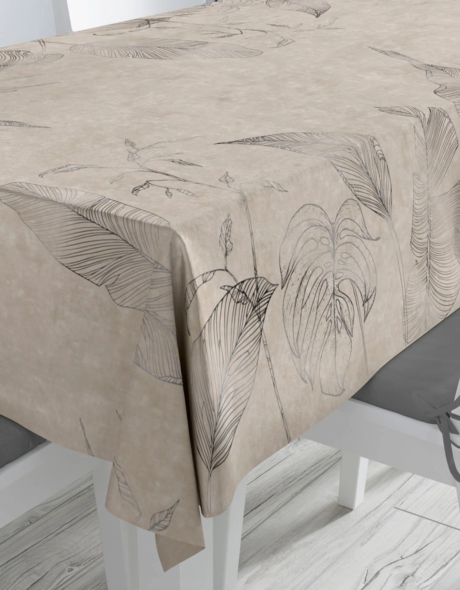 Nappe Coton Imprimé Feuilles De Palmiers 2 Nappe Coton Imprimé Feuilles De Palmiers – Image 2