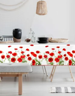 Nappe Toile Cirée Imprimé Coquelicots