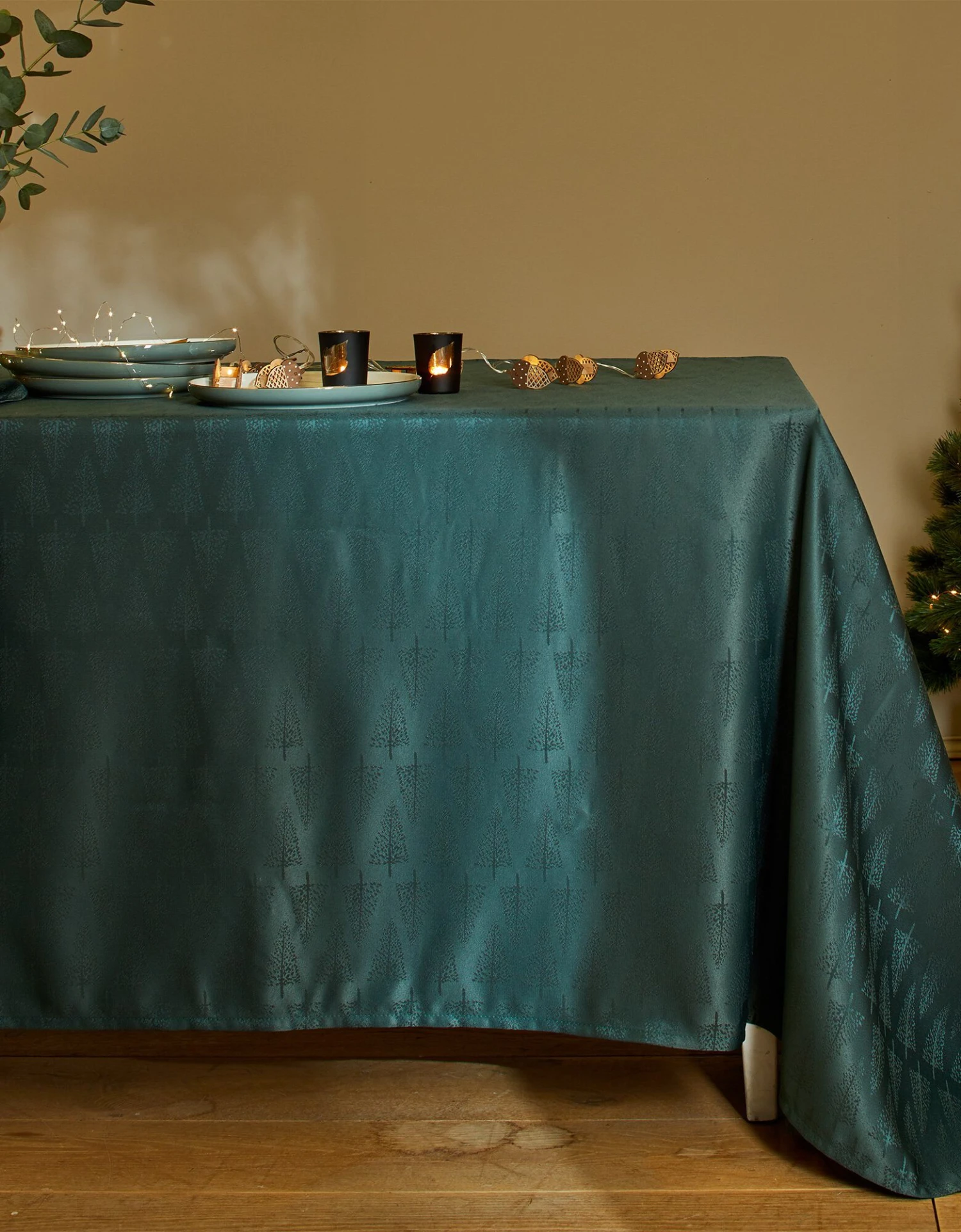 Nappe Damassée Motifs Sapins 1 Nappe Damassée Motifs Sapins