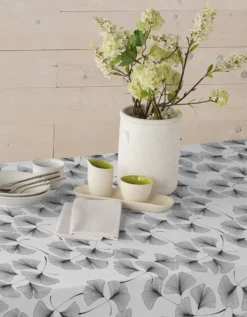 Nappe Tissu Enduit Imprimé Ginkgo -Maison Textiles Magasin 120513 C01 zoomx vue3
