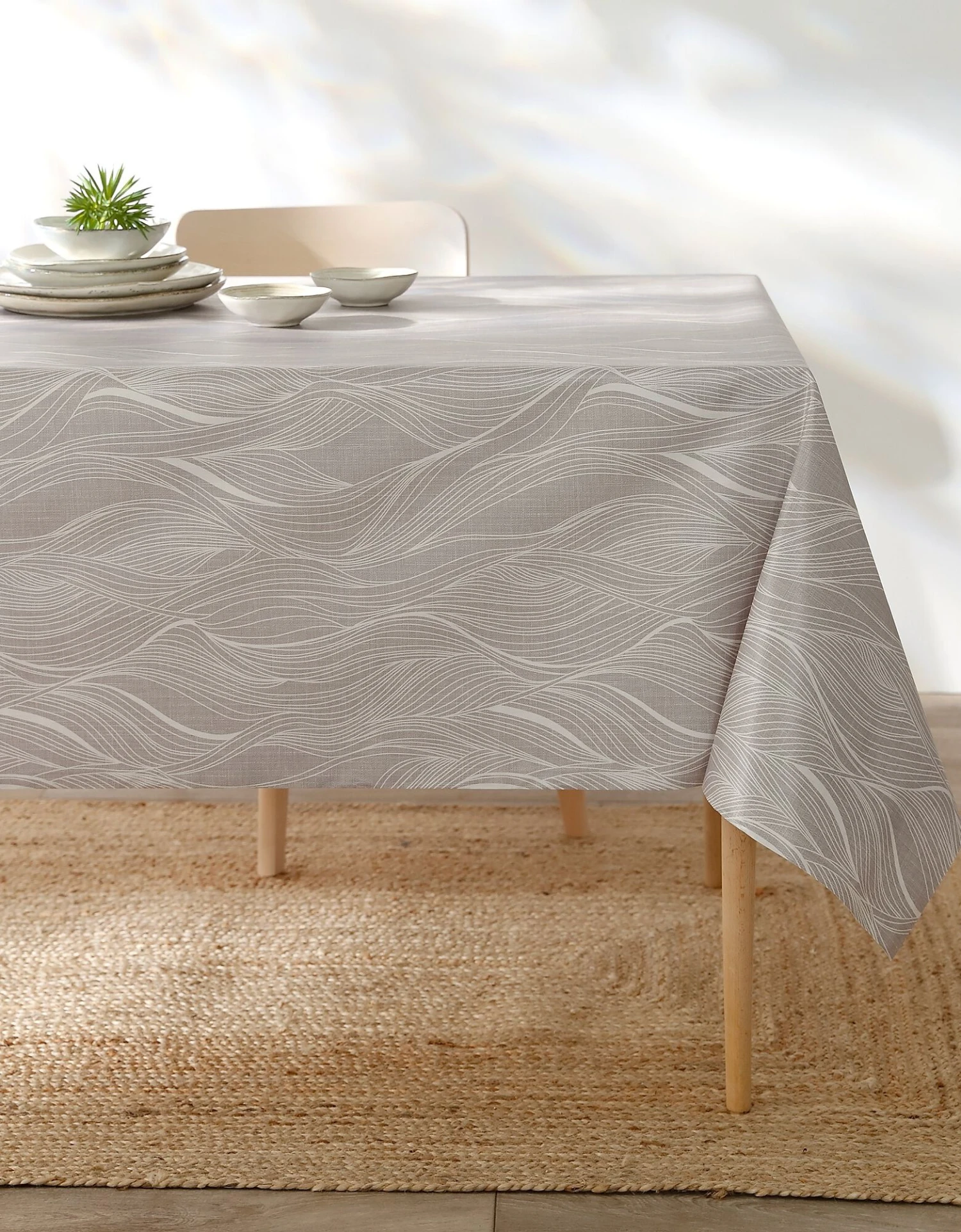 Nappe Toile Cirée Imprimée Vagues 1 Nappe Toile Cirée Imprimée Vagues