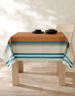 Nappe Fabriquée En France, Motif Carreaux Havanne - Coton Biologique(1) -Maison Textiles Magasin 120539 C01 zoomx vue5