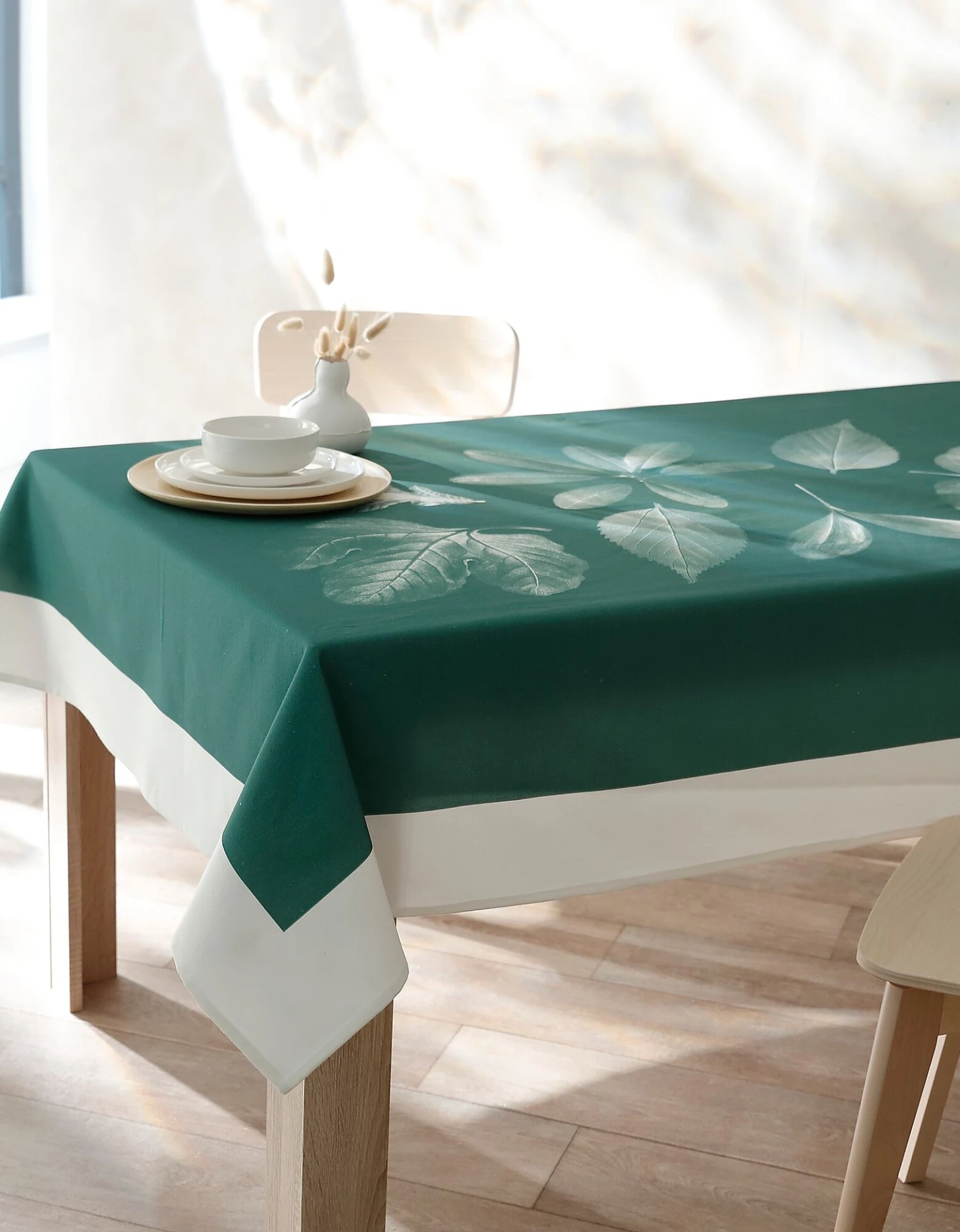 Nappe Fabriquée En France, Motif Placé Herbier - Coton Biologique(1) 1 Nappe Fabriquée En France, Motif Placé Herbier - Coton Biologique(1)