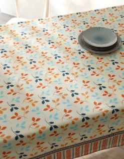 Nappe Fabriquée En France, Motif Fleuri Indian Fond Beige - Coton Biologique(1) 10 Nappe Fabriquée En France, Motif Fleuri Indian Fond Beige - Coton Biologique(1) -Maison Textiles Magasin 120545 C01 zoomx vue5