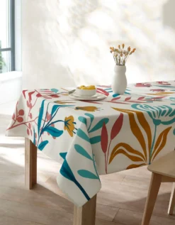 Nappe Fabriquée En France, Motif Fleurs Spectaculaires - Coton Biologique(1)