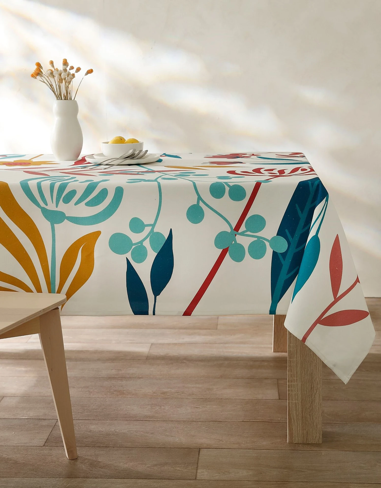 Nappe Fabriquée En France, Motif Fleurs Spectaculaires - Coton Biologique(1) 2 Nappe Fabriquée En France, Motif Fleurs Spectaculaires - Coton Biologique(1) – Image 2