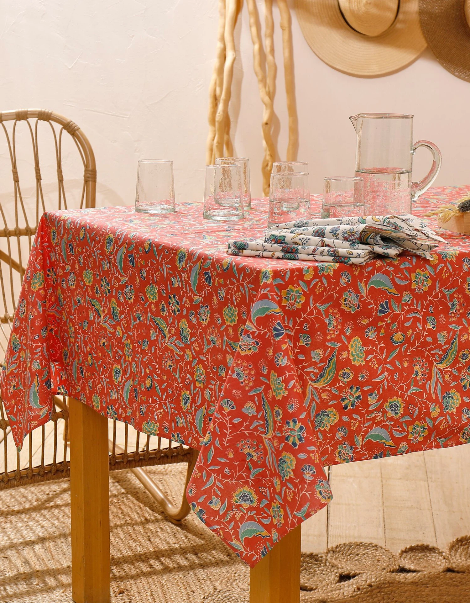 Serviette De Table Imprimé Floral Indian Summer - Lot De 4 2 Serviette De Table Imprimé Floral Indian Summer - Lot De 4 – Image 2