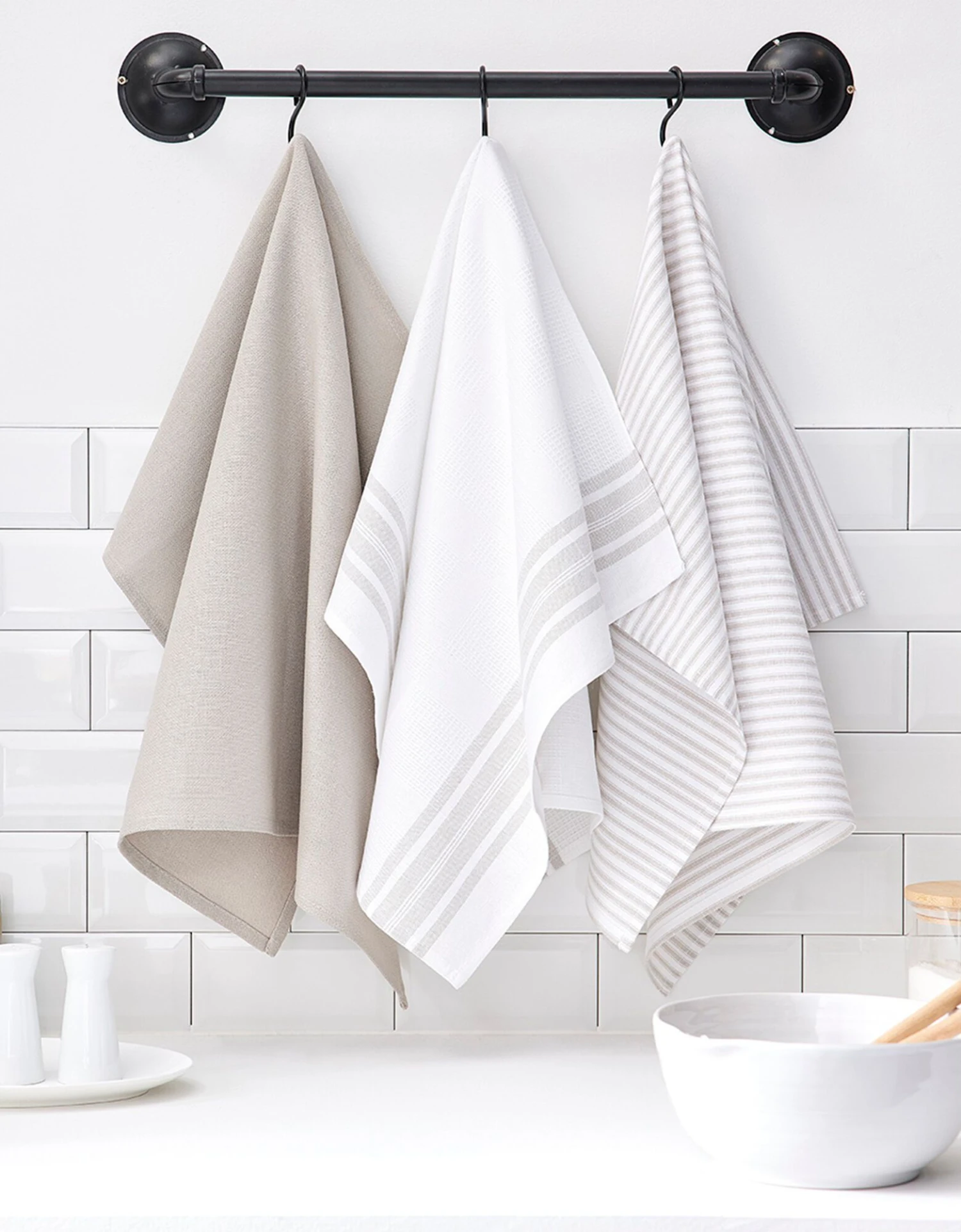 Torchons De Cuisine Assortis - Lot De 3 1 Torchons De Cuisine Assortis - Lot De 3