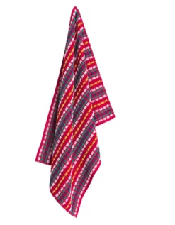 Essuie-mains éponge Petite Taille Fond Rouge - Lots -Maison Textiles Magasin 131167 C01 zoomx vue3