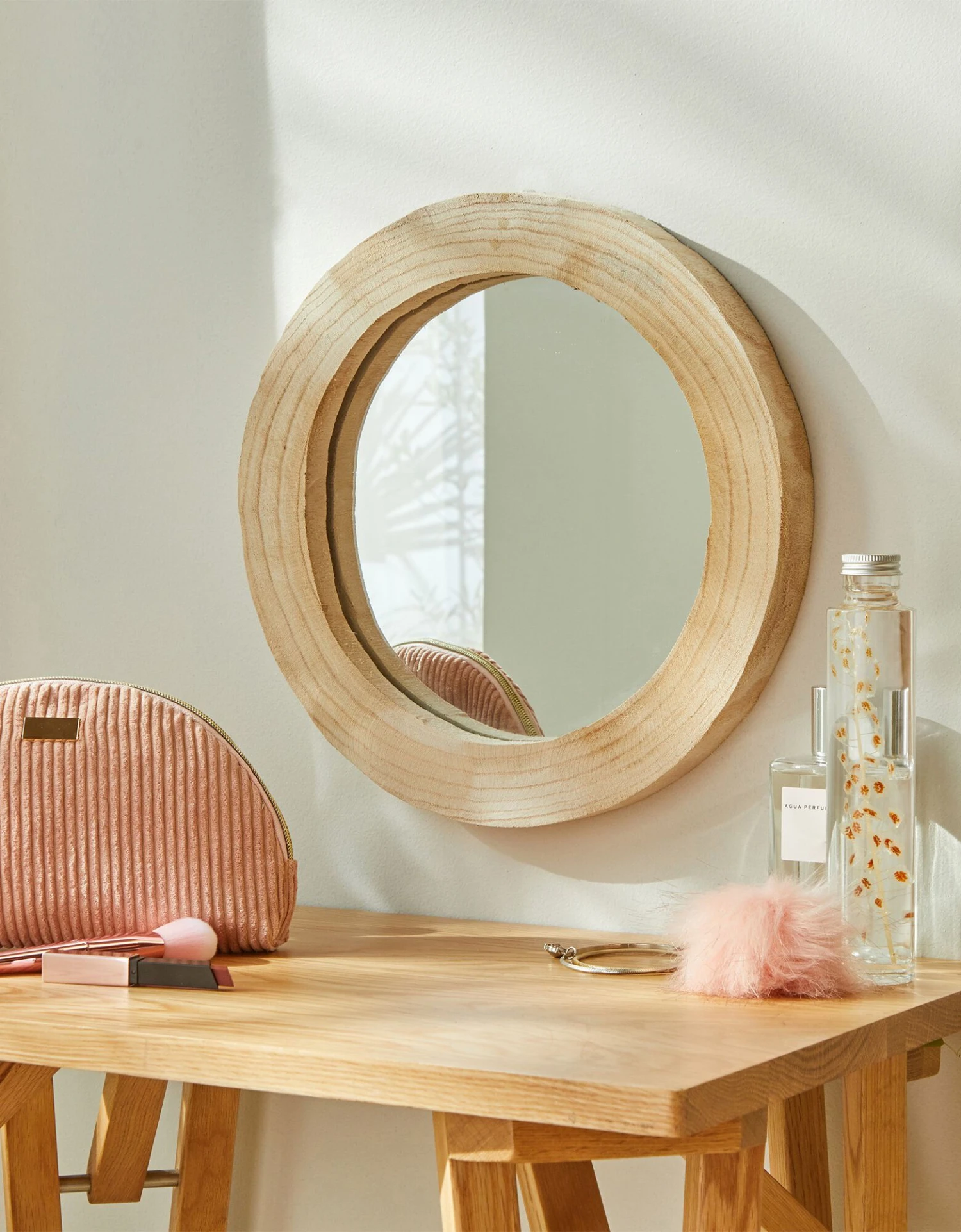 Miroir Rond En Bois Naturel 2 Miroir Rond En Bois Naturel – Image 2