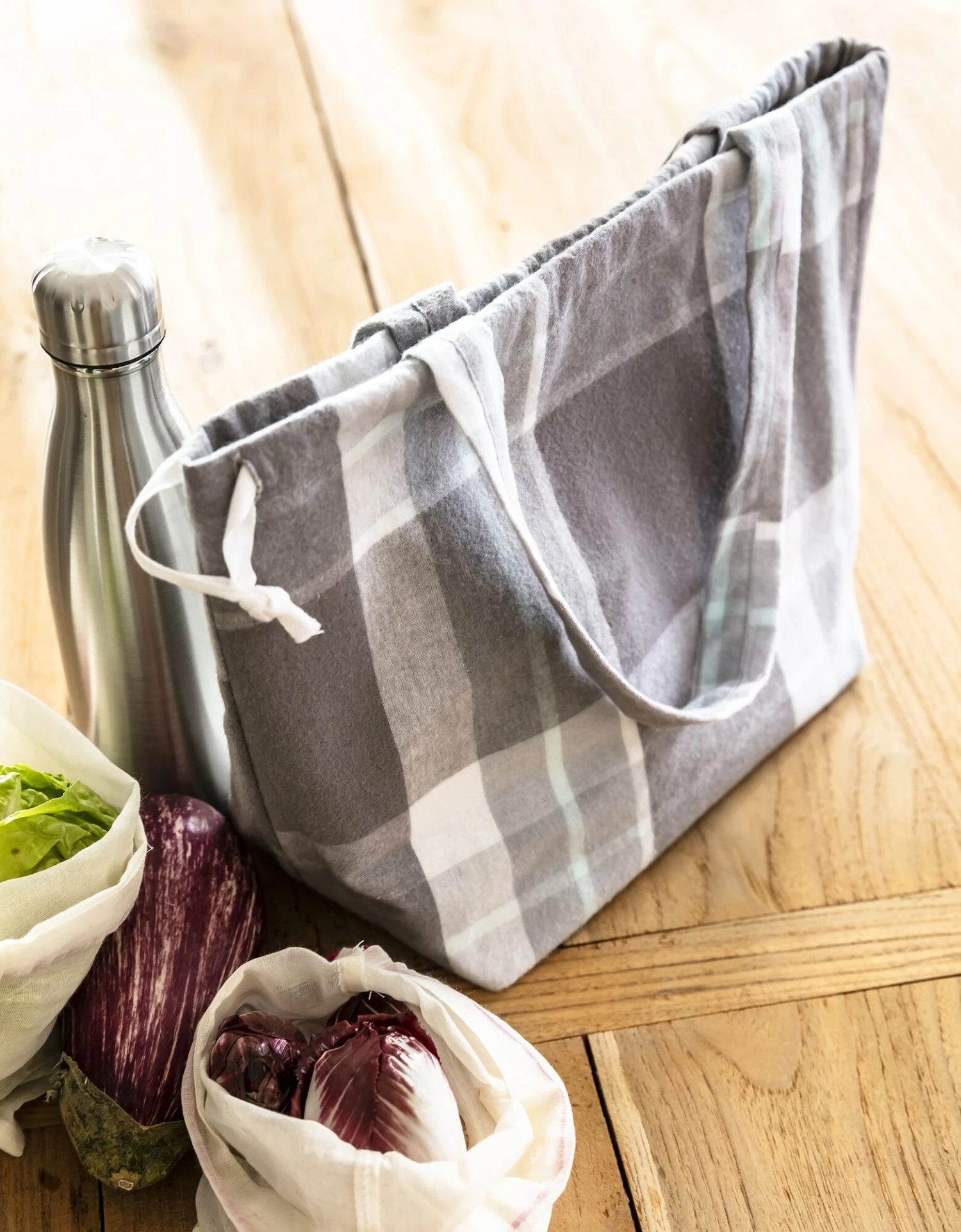 Sac à Pain En Tissu Flanelle - Collection Upcycling 2 Sac à Pain En Tissu Flanelle - Collection Upcycling – Image 2