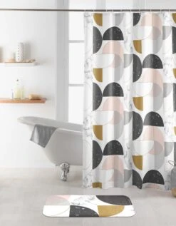 Rideau De Douche Imprimé Géométrique