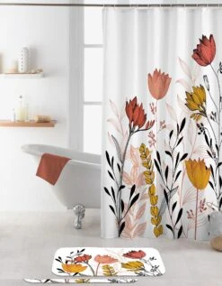 Rideau De Douche Imprimé Fleurs
