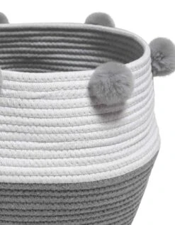 Panier De Rangement Déco à Pompons Suzy Gris/blanc 5 Panier De Rangement Déco à Pompons Suzy Gris/blanc -Maison Textiles Magasin 247012 C01 zoomx vue3