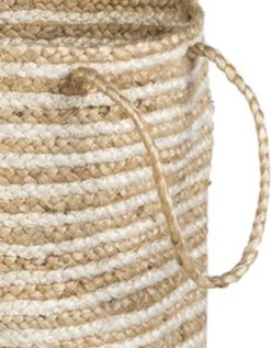 Panier De Rangement Zebu En Jute Rayé Blanc/naturel -Maison Textiles Magasin 247088 C01 zoomx vue3