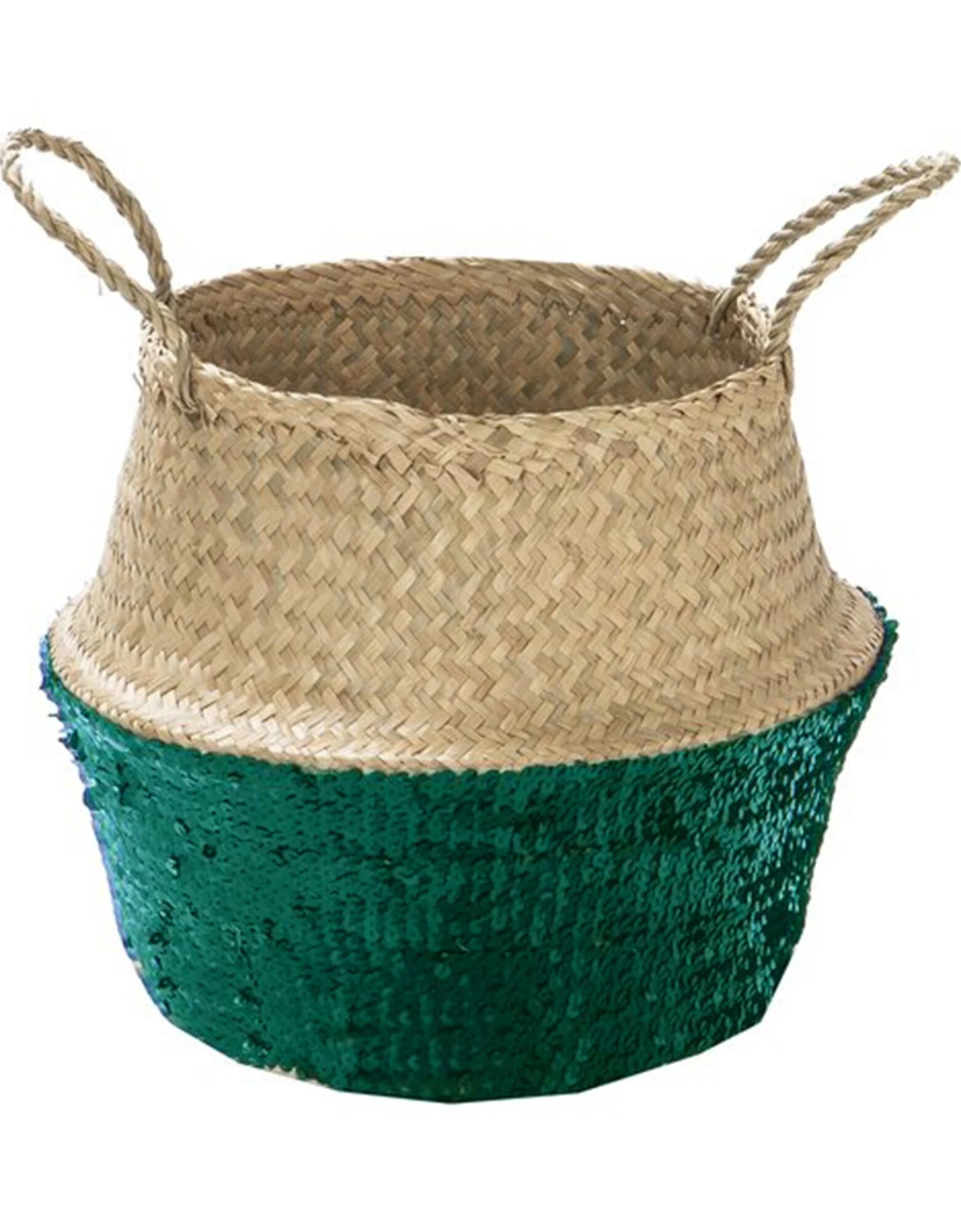 Panier De Rangement En Raphia Et Sequins 1 Panier De Rangement En Raphia Et Sequins