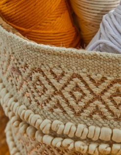 Panier Rond Ethnique Jute Véritable -Maison Textiles Magasin 247103 C01 zoomx vue3