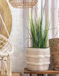 Panier Rond Ethnique Jute Véritable -Maison Textiles Magasin 247103 C01 zoomx vue5