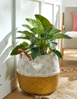 Panier Pliable Jonc De Mer Et Tissu