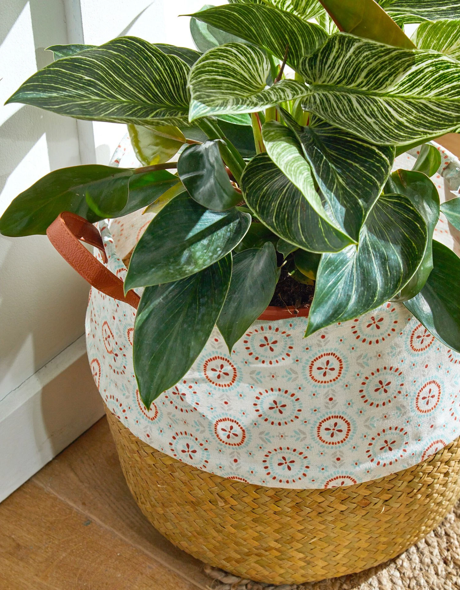 Panier Pliable Jonc De Mer Et Tissu 2 Panier Pliable Jonc De Mer Et Tissu – Image 2