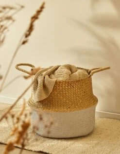 Panier Pliable Jonc De Mer Bicolore -Maison Textiles Magasin 247536 C01 zoomx vue3