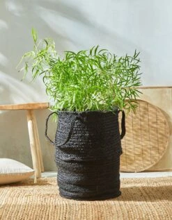 Panier Pliable Jute Tressé Noir