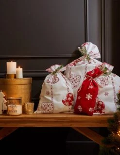 Lot De 2 Pochettes Emballage Cadeau Upcyclées S + M 5 Lot De 2 Pochettes Emballage Cadeau Upcyclées S + M -Maison Textiles Magasin 249180 C01 zoomx vue3