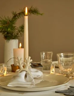 Lot De 4 Ronds De Serviette Renne En Porcelaine -Maison Textiles Magasin 249406 C01 zoomx vue3