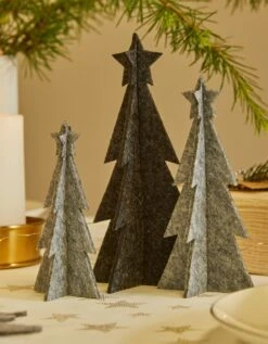 Lot De 3 Sapins En Feutrine