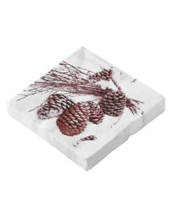 Serviettes Papier Imprimé Pommes De Pin - Lot De 20 5 Serviettes Papier Imprimé Pommes De Pin - Lot De 20 -Maison Textiles Magasin 271020 C01 zoomx vue3