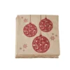 Serviettes En Papier Imprimées Boules De Noël - Lot De 25