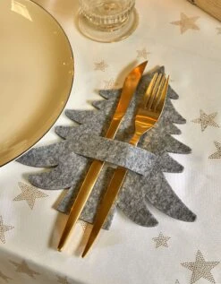 Lot De 4 Porte-serviettes Ou Porte-couverts Sapin Feutrine