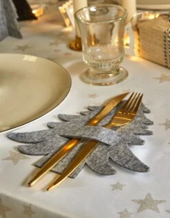 Lot De 4 Porte-serviettes Ou Porte-couverts Sapin Feutrine -Maison Textiles Magasin 271594 C01 zoomx vue4