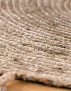 Tapis Rond En Jute Avec Fil Scintillant Et Pompons -Maison Textiles Magasin 291004 C01 zoomx vue3