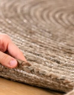 Tapis Rond En Jute Avec Fil Scintillant Et Pompons -Maison Textiles Magasin 291004 C01 zoomx vue4