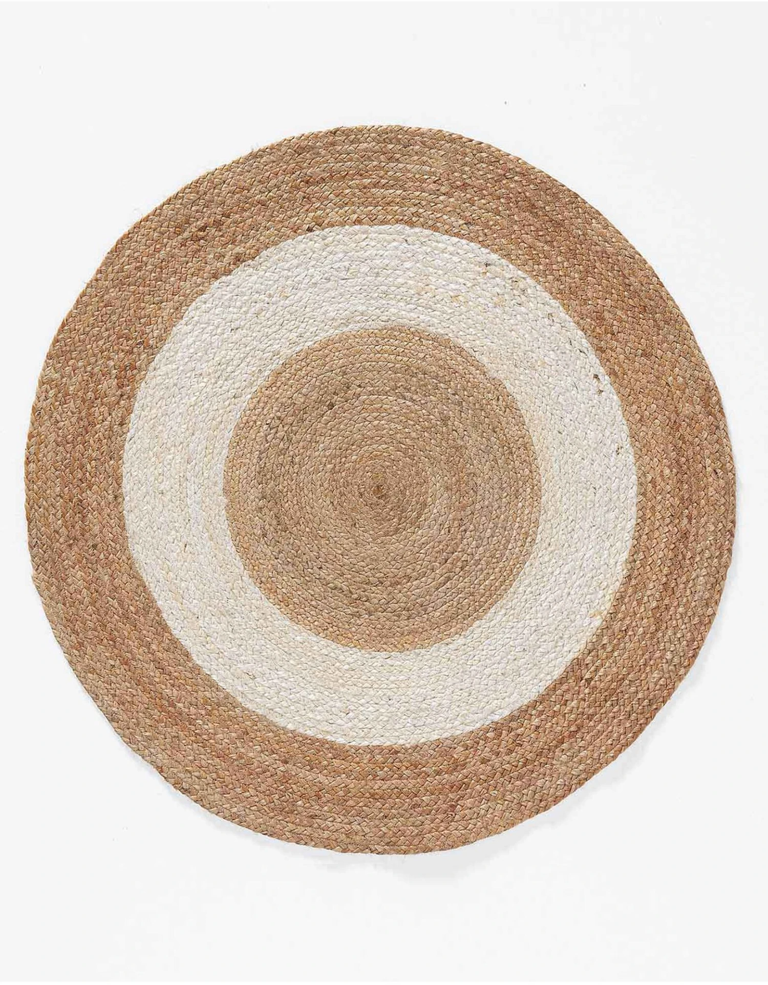 Tapis Rond Bicolore Blanc En Jute 2 Tapis Rond Bicolore Blanc En Jute – Image 2