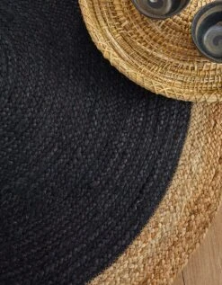 Tapis Rond Jute Bicolore Noir Et Naturel -Maison Textiles Magasin 291058 C01 zoomx vue3