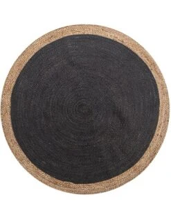 Tapis Rond Jute Bicolore Noir Et Naturel -Maison Textiles Magasin 291058 C01 zoomx vue5