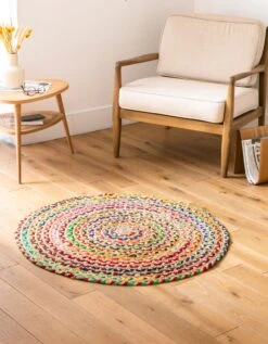 Tapis Rond En Jute Et Coton