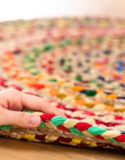 Tapis Rond En Jute Et Coton -Maison Textiles Magasin 291074 C01 zoomx vue3