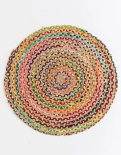Tapis Rond En Jute Et Coton -Maison Textiles Magasin 291074 C01 zoomx vue4