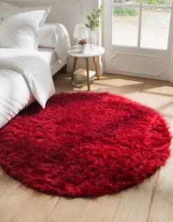 Tapis Rond Poils Longs