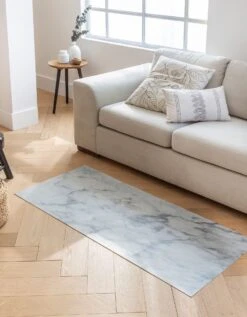 Tapis Vinyle Effet Marbre Blanc -Maison Textiles Magasin 291111 C01 zoomx vue4
