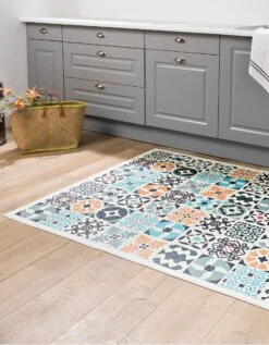 Tapis Vinyle Effet Carreaux Ciment Couleur -Maison Textiles Magasin 291113 C01 zoomx vue3