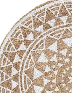 Tapis Rond En Jute Imprimé Blanc -Maison Textiles Magasin 291133 C01 zoom detailRFP